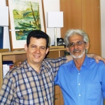 In Berlin, mit dem kubanischen Schriftsteller Manuel Vázquez Portal. Berlín, Deutschland, 2006.