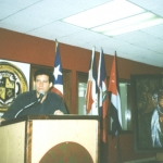 Veranstaltung: "Fin de Semana Dominicano-Puertorriqueño". In einem Vortrag an der Sagrado Corazón Universität. San Juan, Puerto Rico, September 2000.