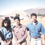 Als Publizist in Mexiko, begleitet von der Publizistin Alina Albuerne. Pyramiden von Teotihuacan. Mexico, 1993.