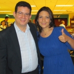 Junto a la escritora panameña Annabel Miguelena, Panamá, noviembre 2013.