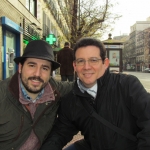 Con el escritor español Lorenzo Rodríguez Garrido en Madrid, diciembre 2014.