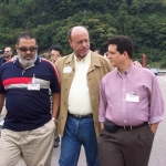 With Cuban writers Lorenzo Lunar and Justo Vasco, in Semana Negra. Gijon, Spain, 2003.