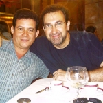 With Spanish writer José Manuel Fajardo, in Semana Negra. Gijon, Spain, 2004.