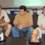 Con Sebastian Rutés (izq) y Zeki, directores de "La Gangsterera".