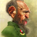 Fidel Castro. Caricatura.