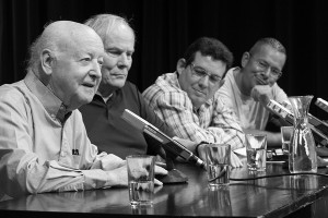 Jorge Edwards, Hans Christoph Buch, Amir Valle y Marko Martin. festival Internacional de Literatura de Berlín. Foto: Ali Ghandtschi.