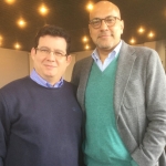 Con el escritor cubano Armando Valdés Zamora, Tours, Francia, enero de 2017.