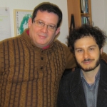 Con el escritor colombiano Andrés Ospina, en Berlín, diciembre de 2017.