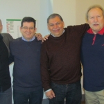 Con el escritor cubano Héctor García Quintana (izq.), el mexicano Lauro Zavala y el cubano Alfredo Antonio Fernández, Tours, Francia, enero de 20.