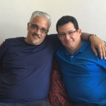 Con el escritor Enrique del Risco, Enrisco, en Berlín, junio de 2018.
