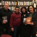 Con los escritores Alfredo Antonio Fernández (Cuba), Ares Marrero (Cuba) y Amira Armenta (Colombia), Beerlín , febrero de 2020.