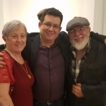 Con la editora cubana Mayra Hernández y el escritor cubano Waldo González López, Festival Vista de Miami, diciembre de 2019.
