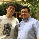 Con el joven escritor mexicano Alonoso Burgos, en Berlín, julio de 2019.