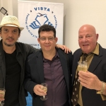 Con los escritores cubanos Armando Añell e Ismael Sambra, Festival Vista de Miami, diciembre de 2019.