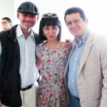 Con los escritores cubanos Alberto Rodríguez Tosca y Wendy Guerra, Medellín, Colombia, septiembre 2013.