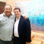Con el actor, escritor, pintor y músico cubano Albertico Pujol, Bogotá, Colombia septiembre 2013.