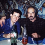 Con el cubano Félix Luis Viera, Guadalajara, México, 2002.