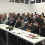 Durante la conferencia sobre la literatura cubana en el exilio, en la Universidad de Bremen, noviembre de 2018.