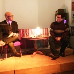 Como Director General de Iliada Ediciones, durante la presentación de la novela "¿De qué mundo vienes?", del escritor panameño Luis Pulido Ritter, en la Librería/Centro Cultural Andenbuch, en Berlín, febrero de 2019.