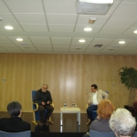 Literaktum 08. Festival de Letras y lenguaje. Junto al historiador Juan Gutiérrez durante el Festival de Literatura Anual. San Sebastián, España, mayo 2008.