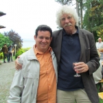Mit Johano Strasser, Generalsekretär des deutschen PEN-Clubs, in der Internationalen Künstlerhaus Villa Waldberta. Feldafing, Deutschland, Juli 2012.