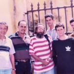Von Links nach Rechts: die Schriftstellern Eduardo Heras León, José Mariano Torralbas, Guillermo Vidal, Alberto Garrido und Marcos Gonzalez. Santiago de Kuba, Kuba, 1989.