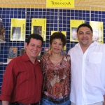 Veranstaltung "Festival de la Palabra" von Puerto Rico 2010: Mit der dominikanische Schriftstellerin Aurora Arias und dem Puerto Rican Schriftsteller Elidio La Torre Lagares in der Stand des Terranova Verlages. Puerto Rico, Mai 2010.
