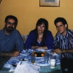 With Iraqui writer Abdoul Sadi Hadoum and Syrian journalist Malak Sahioni. Madrid, Spain, 1999.