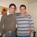 With the Cuban storyteller and playwright Abel González Melo. Berlin, Germany, March 2010.