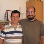 With Columbian writer and publisher Álvaro Castillo Granada. Berlin, Germany, 2008.