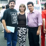 With Spanish writer Antonio Lozano (and his wife) in Semana Negra. Gijon, Spain, 2002.