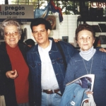 In the Book Fair in Oberá, Misiones, Argentina with Argentine writer Teresa Pasalaqua (left). Oberá, Misiones, Argentina, July 2001.