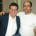 Con el escritor cubano Ernesto Ortiz en Ginebra, Suiza, en junio de 2016.