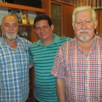 En Guardamar del Segura, España, con los escritores Juan Salvador Matador y Javier Bueno, agosto de 2015.