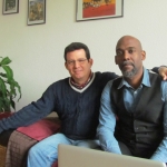 En su casa en Berlín, con el director y documentalista cubano Ricardo Bacallao, febrero 2015.